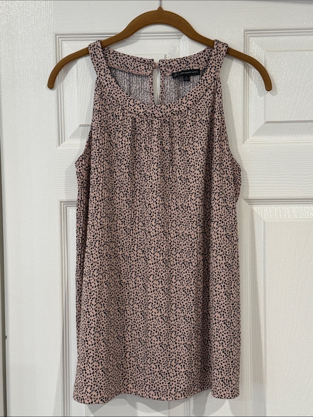 Adrianna Papell Blush Pink Leopard Tank Top